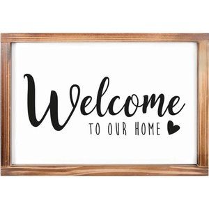 Welcome to Our Home Sign 11x16 Inch, Rustic Farmhouse Decor for the Home Sign